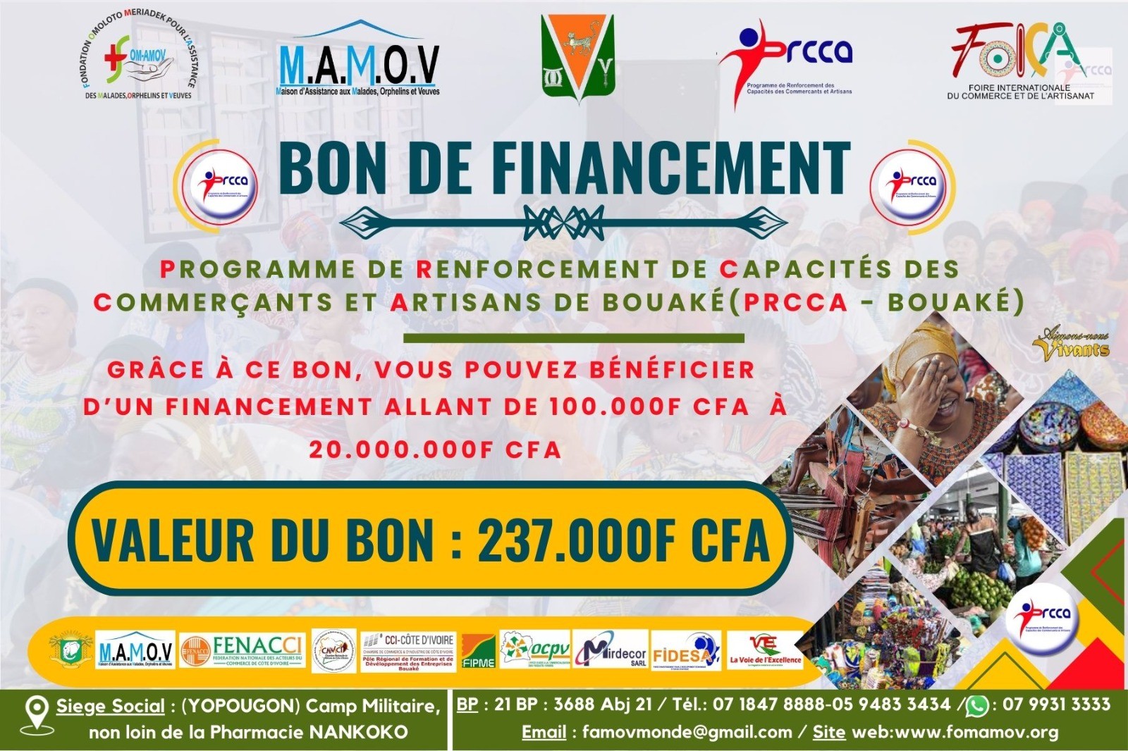 Fomamov- PROGRAMME DE RENFORCEMENT DE CAPACITÉS DES COMMERÇANTS ET ARTISANS (PRCCA) 